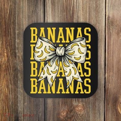 Retro Bananas Coquette Bow Coaster
