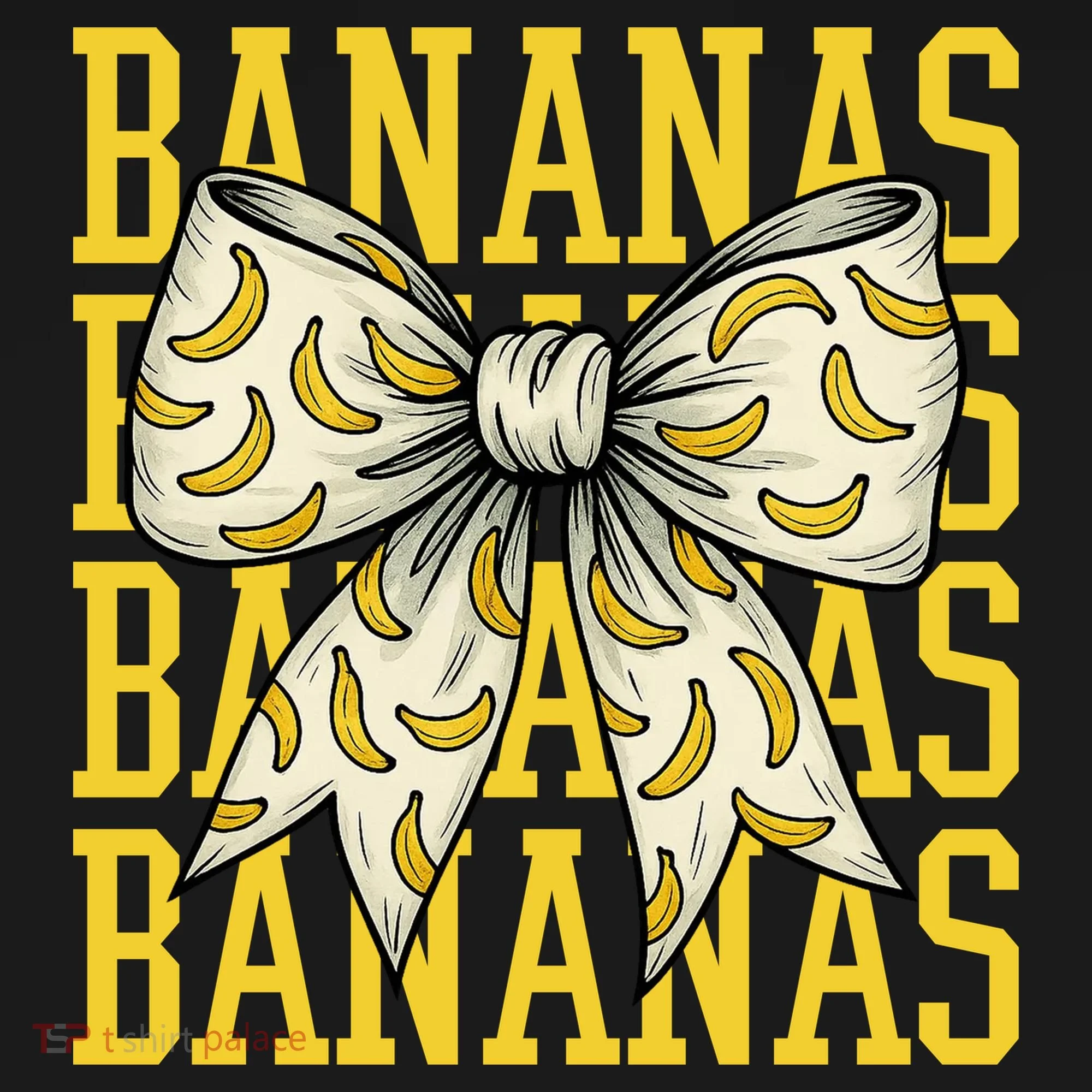 Retro Bananas Coquette Bow Coaster