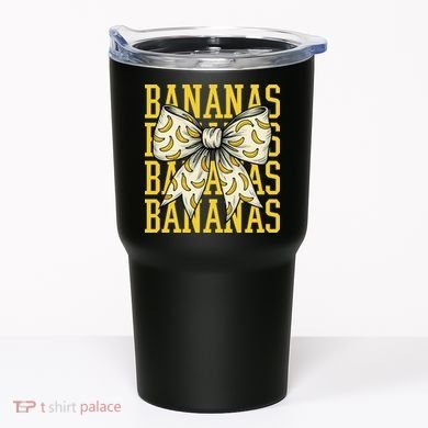 Retro Bananas Coquette Bow Tumbler