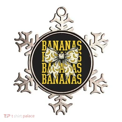 Retro Bananas Coquette Bow Ornament