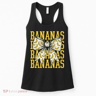 Retro Bananas Coquette Bow Women's Tank Top