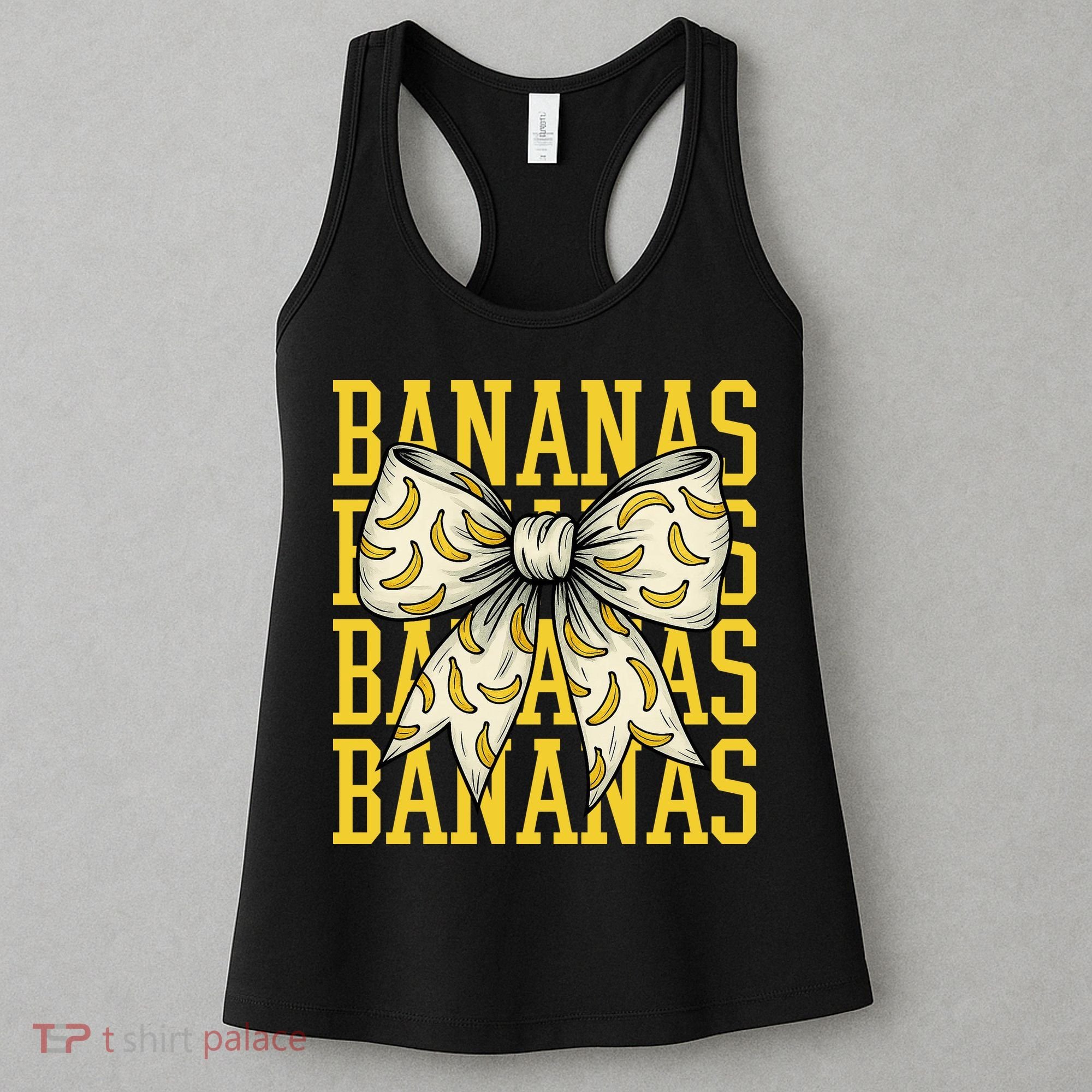 Retro Bananas Coquette Bow Women's Tank Top