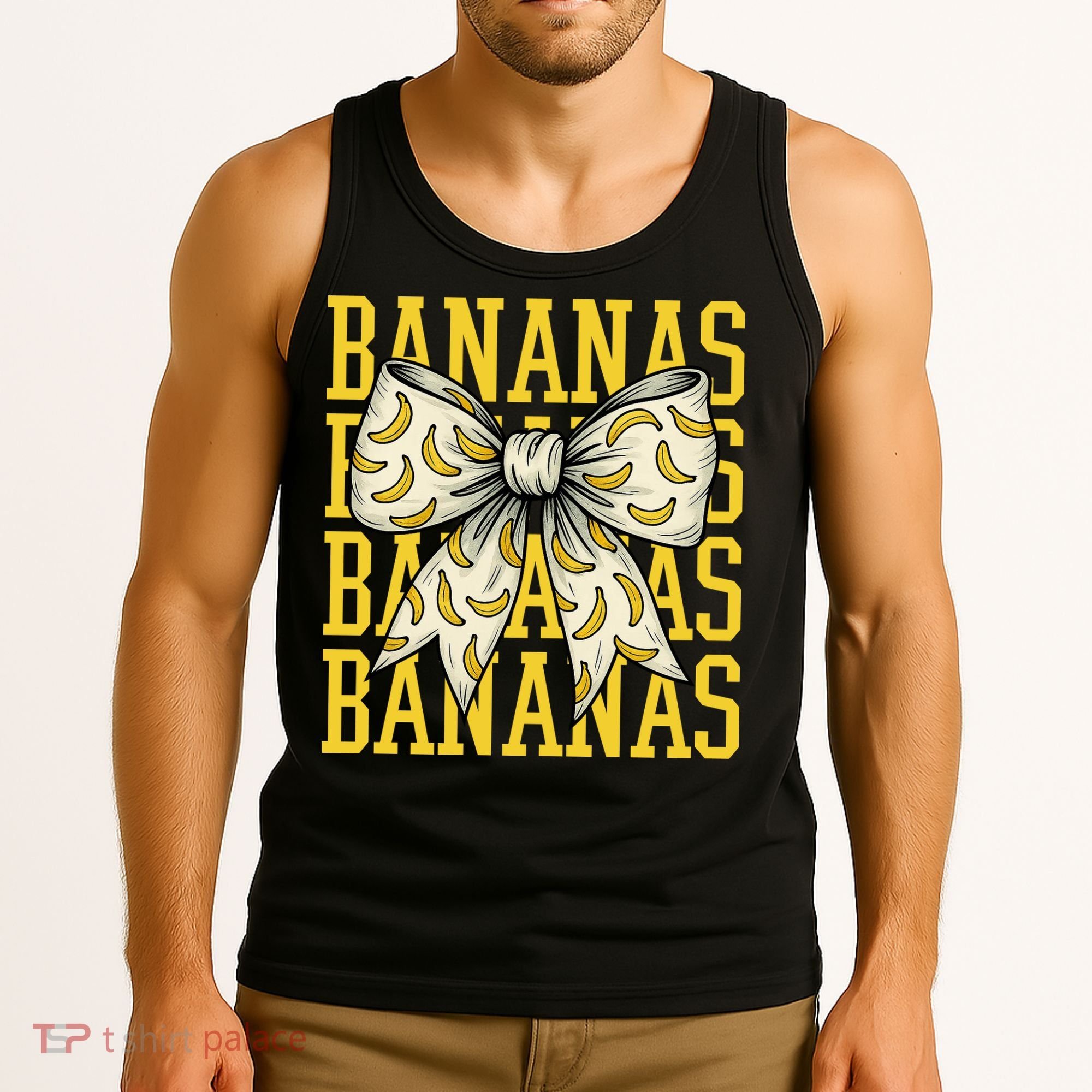 Retro Bananas Coquette Bow Tank Top