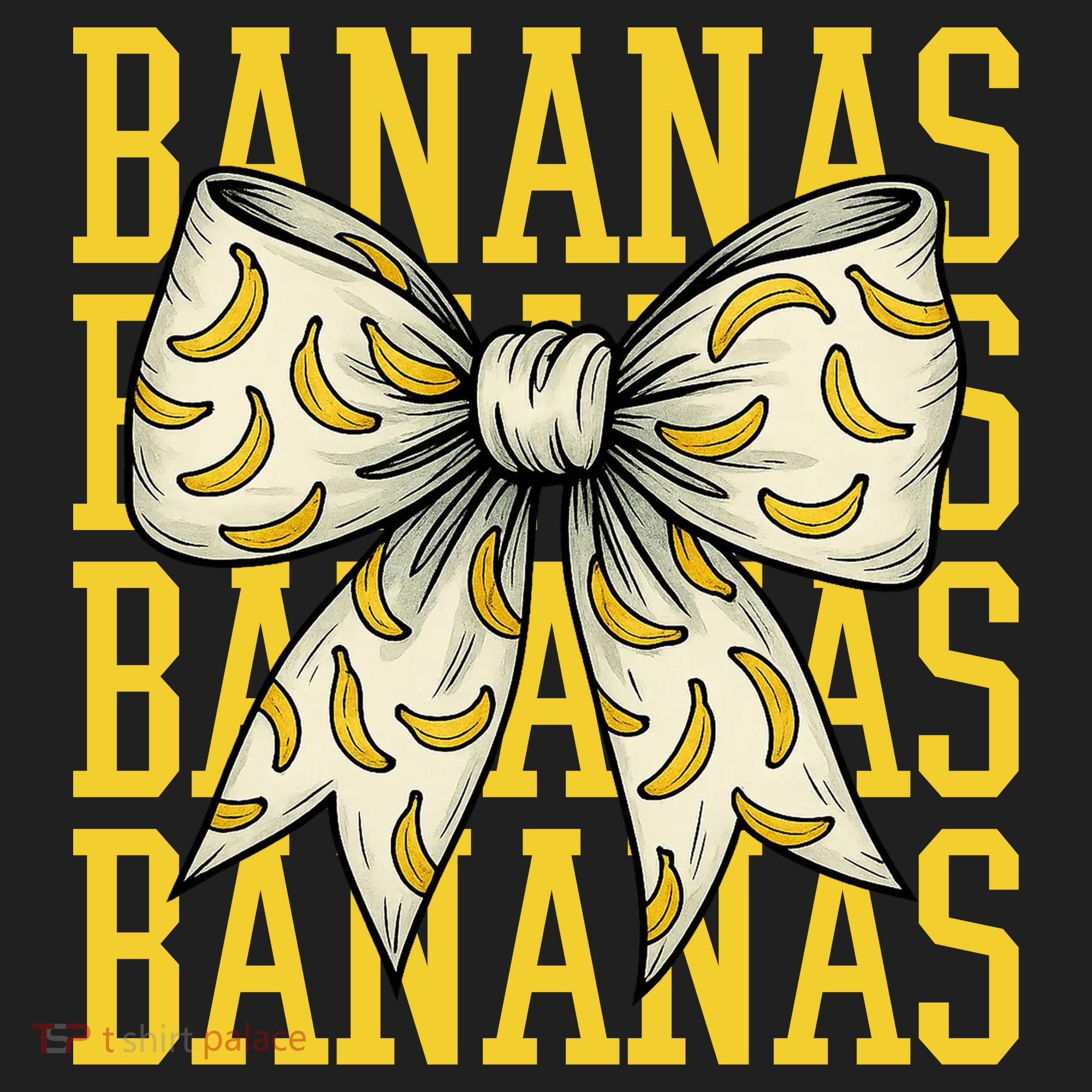 Retro Bananas Coquette Bow Golf Towel