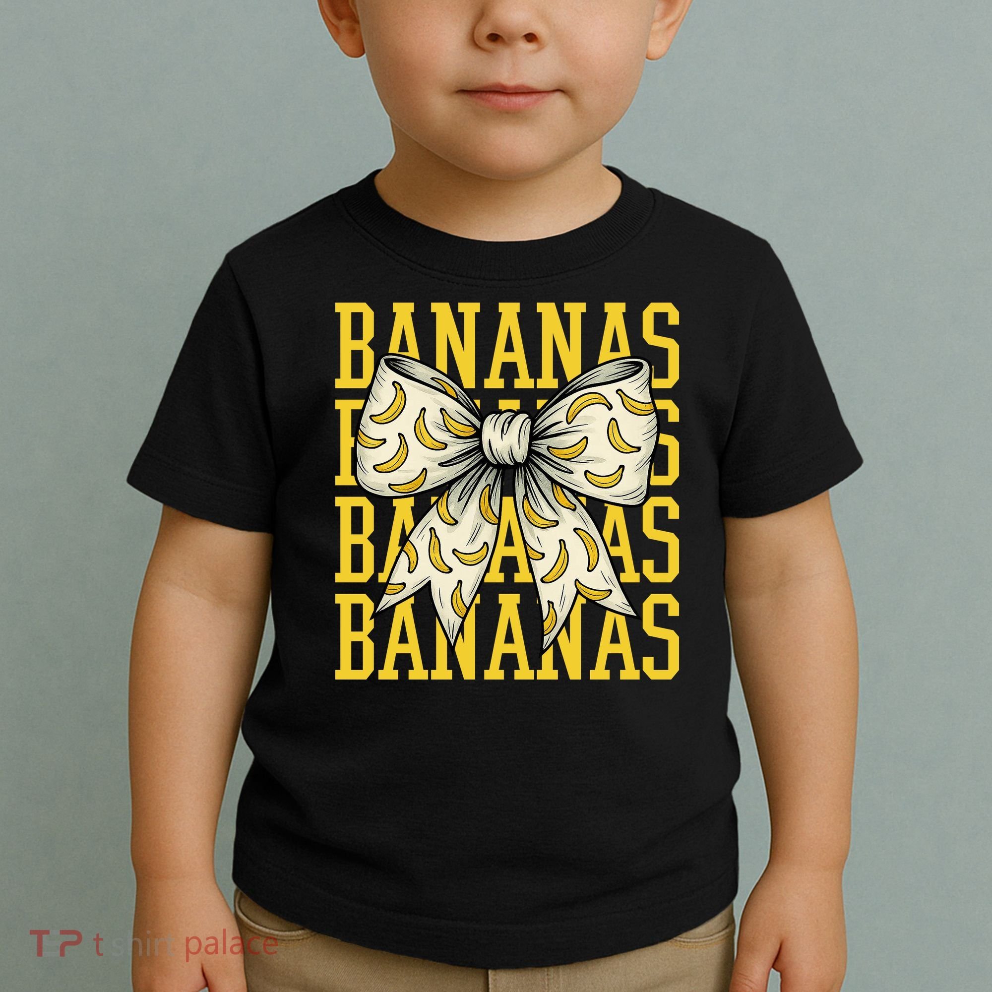 Retro Bananas Coquette Bow Toddler T-Shirt