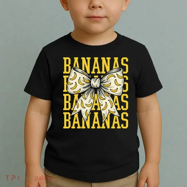Retro Bananas Coquette Bow Toddler T-Shirt
