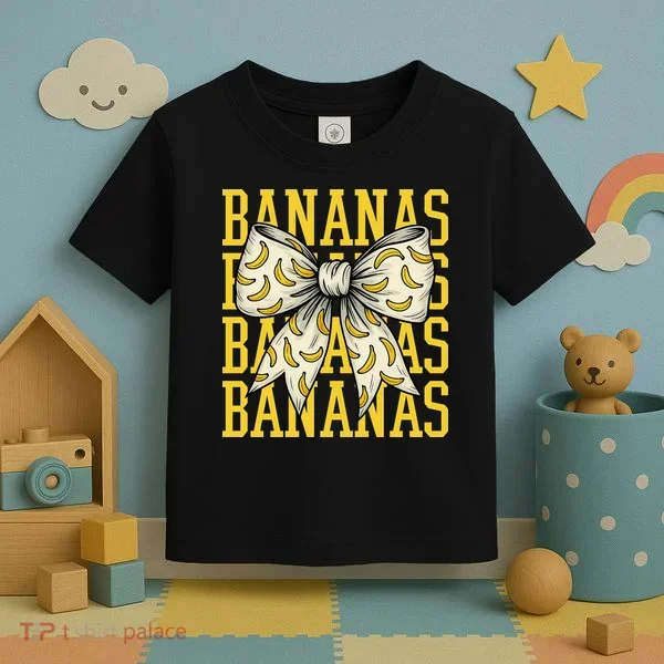 Retro Bananas Coquette Bow Toddler T-Shirt