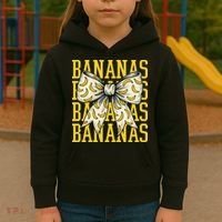 Retro Bananas Coquette Bow Kids Hoodie thumb 3