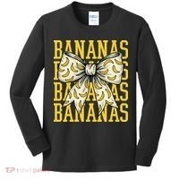 Retro Bananas Coquette Bow Kids Long Sleeve Shirt thumb 0