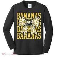 Retro Bananas Coquette Bow Kids Long Sleeve Shirt thumb 0