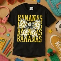 Retro Bananas Coquette Bow Kids T-Shirt thumb 3
