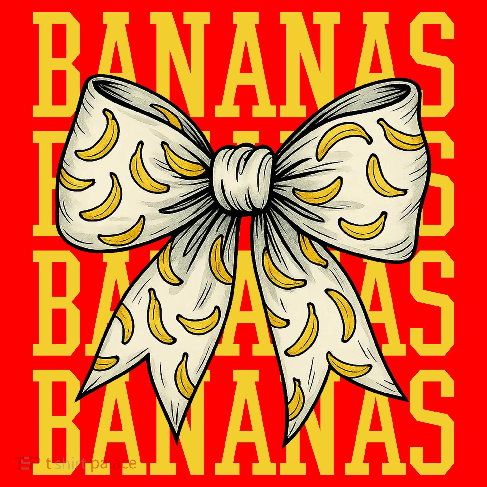 Retro Bananas Coquette Bow Santa Hat