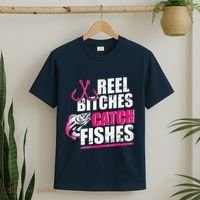 Reel Bitches Catch Fishes Funny Fishing T-Shirt thumb 2