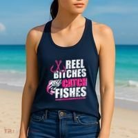 Reel Bitches Catch Fishes Funny Fishing Women's Tank Top thumb 2