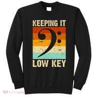 Retro Bass Clef Music Keeping It Low Key Musician Humor Sweatshirt thumb 0