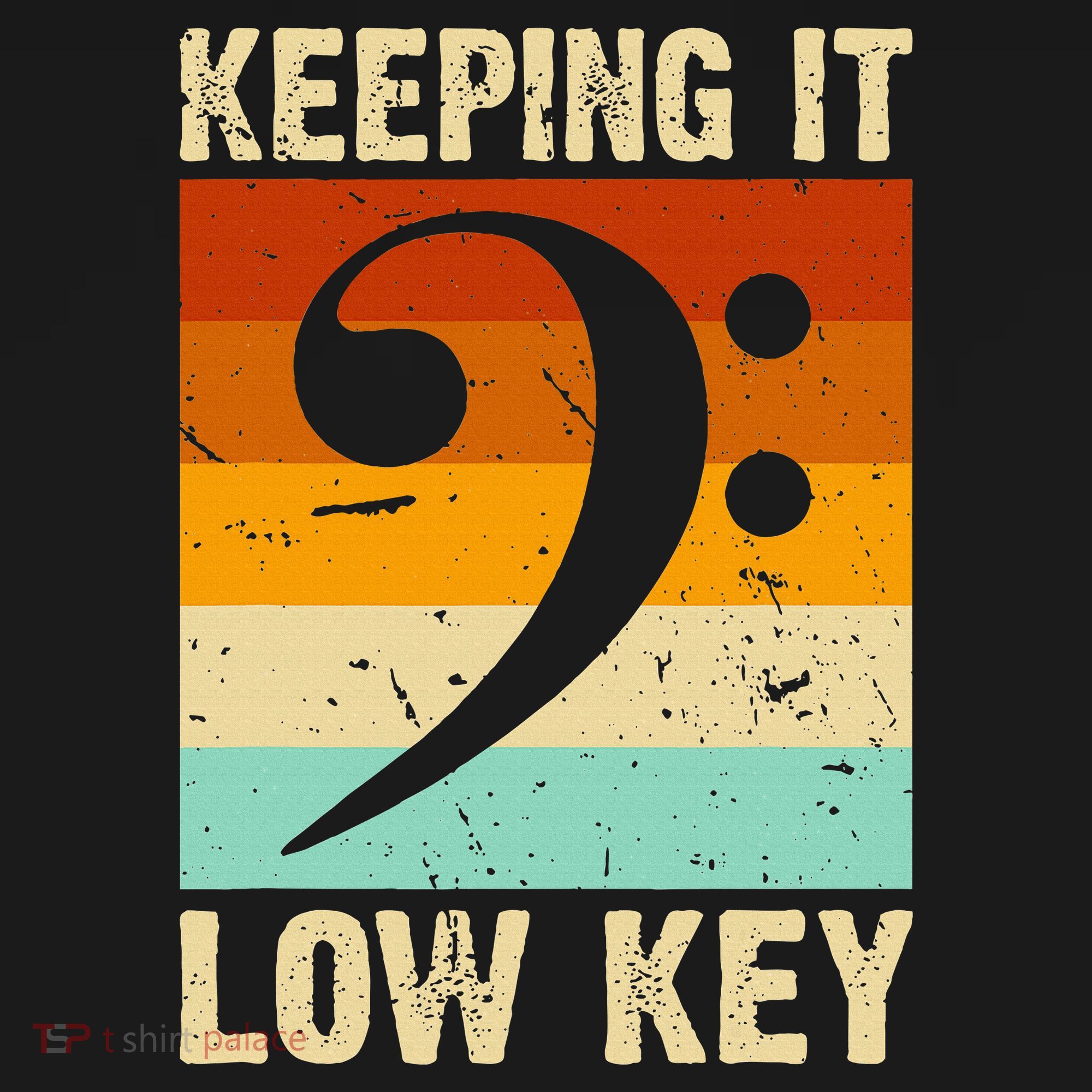 Retro Bass Clef Music Keeping It Low Key Musician Humor Sweatshirt