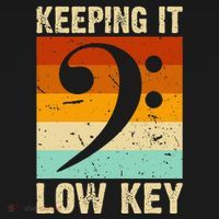 Retro Bass Clef Music Keeping It Low Key Musician Humor Women's Hoodie thumb 2