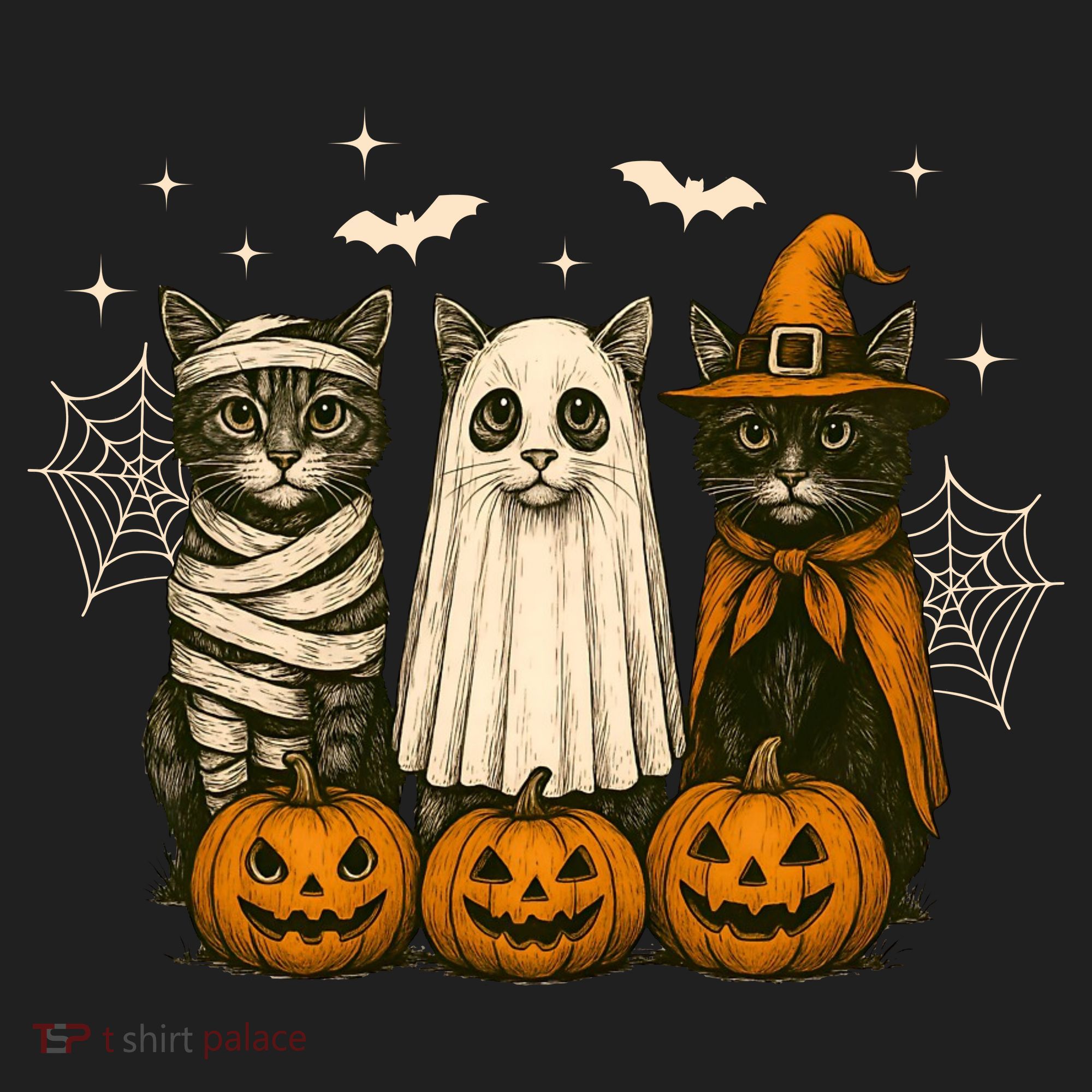 Retro Black Cat Witch Scary Halloween Pumpkin Spooky Women's Sweatshirt