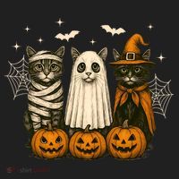 Retro Black Cat Witch Scary Halloween Pumpkin Spooky Beanie thumb 2