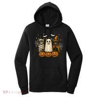 Retro Black Cat Witch Scary Halloween Pumpkin Spooky Women's Hoodie thumb 0