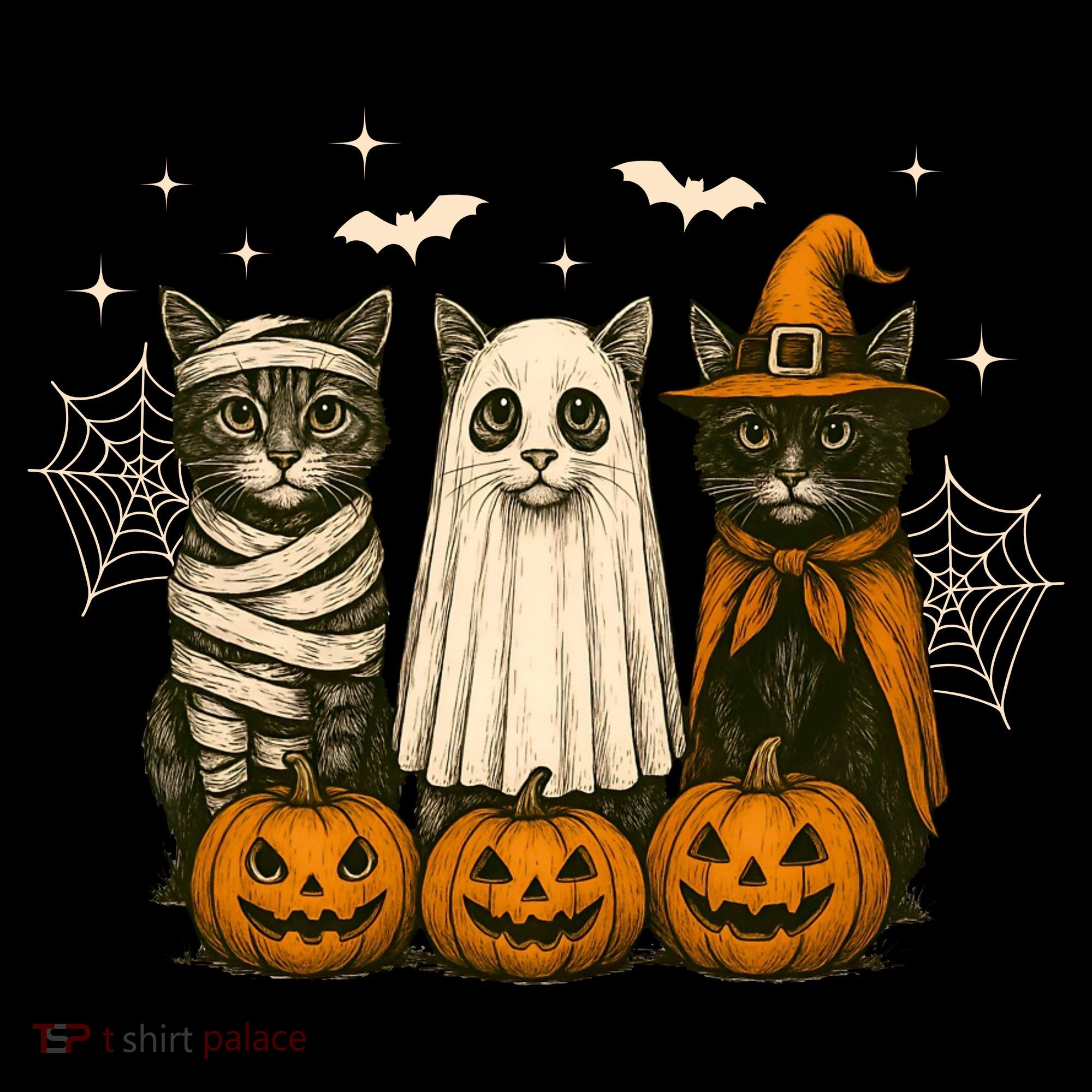 Retro Black Cat Witch Scary Halloween Pumpkin Spooky Women's Hoodie