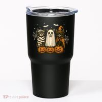 Retro Black Cat Witch Scary Halloween Pumpkin Spooky Tumbler thumb 0