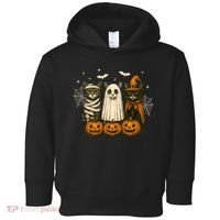 Retro Black Cat Witch Scary Halloween Pumpkin Spooky Toddler Hoodie thumb 0