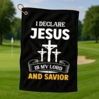 Religious Bible Church Jesus Is My Lord And Savior Golf Towel thumb 1
