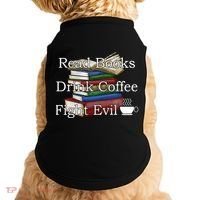 Read Books Coffee Fight Evil Funny Book Reading Meaningful Gift Doggie Tank thumb 0
