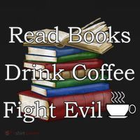 Read Books Coffee Fight Evil Funny Book Reading Meaningful Gift Doggie Tank thumb 4