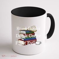 Read Books Coffee Fight Evil Funny Book Reading Meaningful Gift Coffee Mug thumb 1