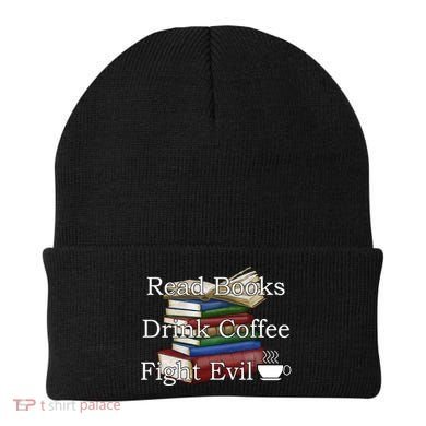 Read Books Coffee Fight Evil Funny Book Reading Meaningful Gift Beanie