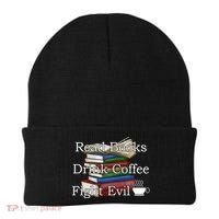 Read Books Coffee Fight Evil Funny Book Reading Meaningful Gift Beanie thumb 0