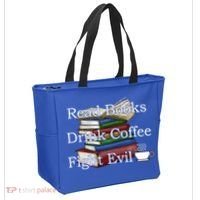 Read Books Coffee Fight Evil Funny Book Reading Meaningful Gift Tote Bag thumb 2