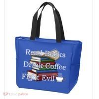 Read Books Coffee Fight Evil Funny Book Reading Meaningful Gift Tote Bag thumb 3