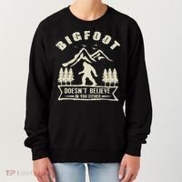 Retro Bigfoot Doesn't Believe In You Either Sasquatch Women's Sweatshirt thumb 0