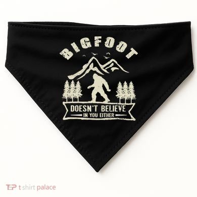 Retro Bigfoot Doesn't Believe In You Either Sasquatch USA-Made Doggie Bandana