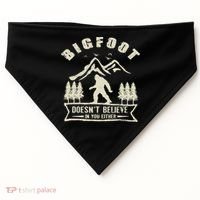 Retro Bigfoot Doesn't Believe In You Either Sasquatch USA-Made Doggie Bandana thumb 0