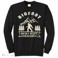 Retro Bigfoot Doesn't Believe In You Either Sasquatch Sweatshirt thumb 0