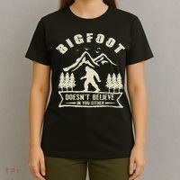 Retro Bigfoot Doesn't Believe In You Either Sasquatch T-Shirt thumb 4