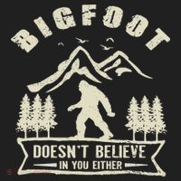 Retro Bigfoot Doesn't Believe In You Either Sasquatch Beanie thumb 2