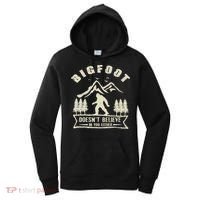 Retro Bigfoot Doesn't Believe In You Either Sasquatch Women's Hoodie thumb 0