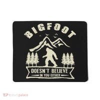 Retro Bigfoot Doesn't Believe In You Either Sasquatch Mousepad thumb 0
