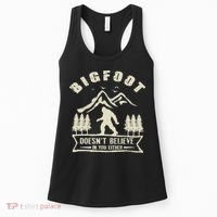Retro Bigfoot Doesn't Believe In You Either Sasquatch Women's Tank Top thumb 0