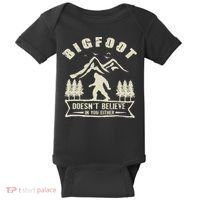 Retro Bigfoot Doesn't Believe In You Either Sasquatch Baby Bodysuit thumb 0