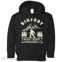 Retro Bigfoot Doesn't Believe In You Either Sasquatch Toddler Hoodie thumb 0