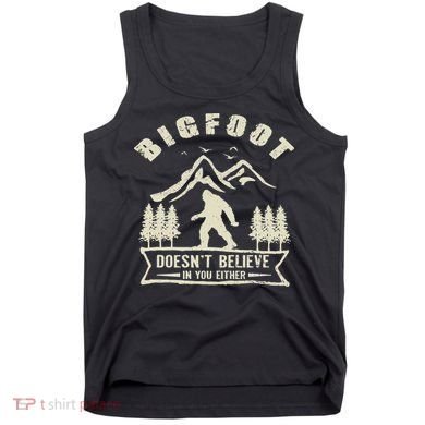 Retro Bigfoot Doesn't Believe In You Either Sasquatch Tank Top