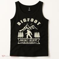 Retro Bigfoot Doesn't Believe In You Either Sasquatch Tank Top thumb 2
