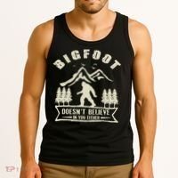 Retro Bigfoot Doesn't Believe In You Either Sasquatch Tank Top thumb 3