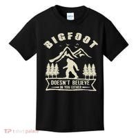 Retro Bigfoot Doesn't Believe In You Either Sasquatch Kids T-Shirt thumb 0